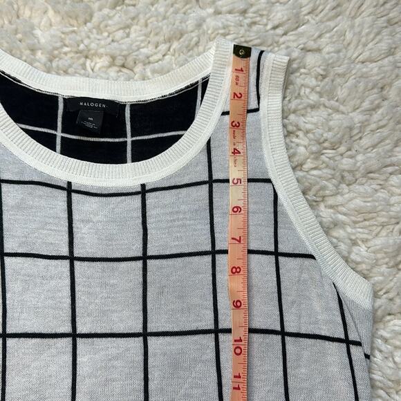 Halogen White and Black Checkered Plaid Sweater Vest Style Tank Top Soft ST3 - Picture 8 of 10